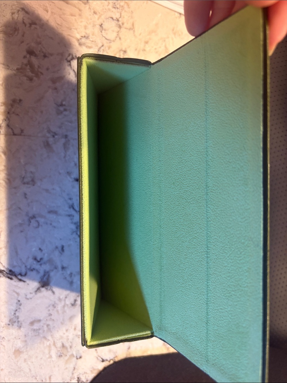 Longchamp Olive Green Eyewear Case with Embossed Logo - Picture 4 of 5